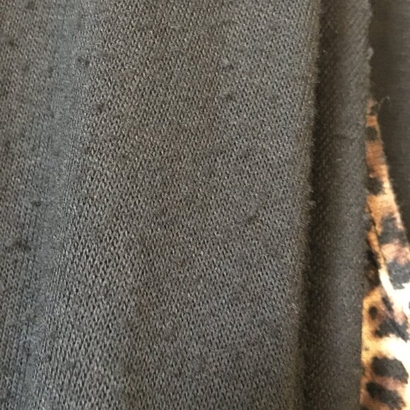 Made in Canada Black Open Waterfall Cardigan With Ruffle Collar Rosette Tank - Picture 9 of 16